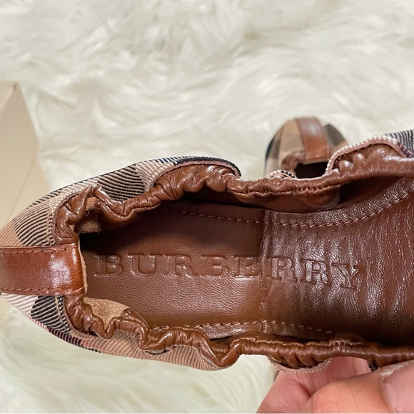 Burberry Ballerina Flats Bridle Housecheck Falcony 39 - Picture 3 of 10